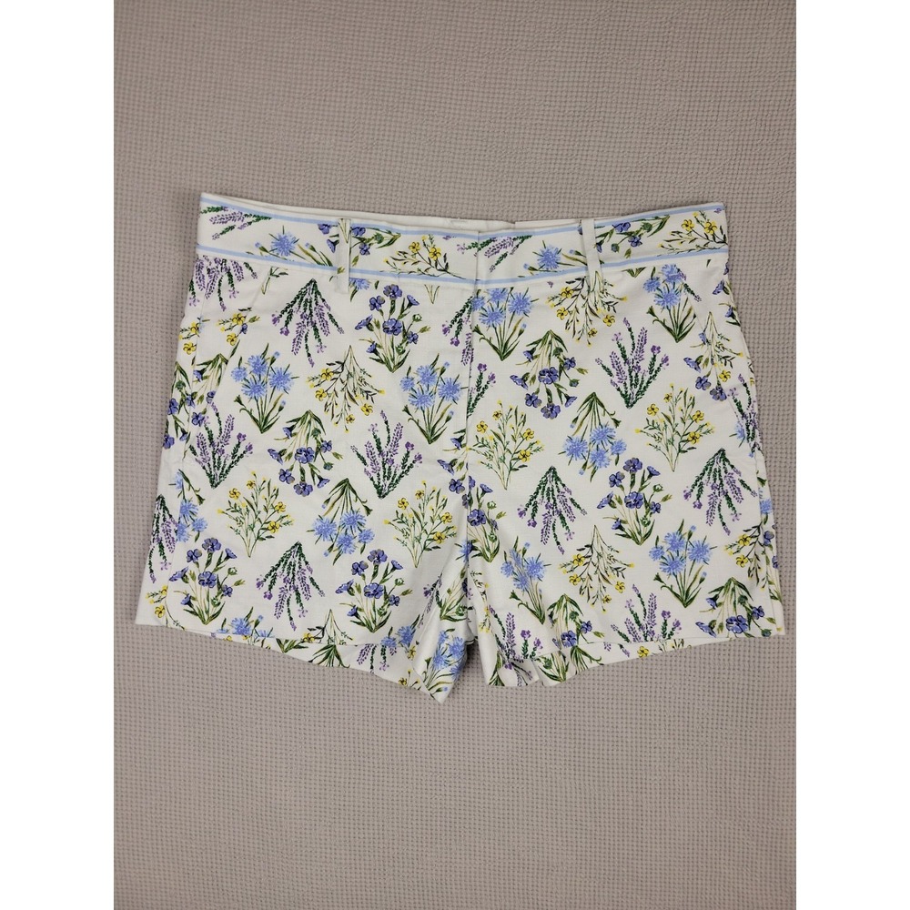 Loft The Riviera Shorts Womens 2 Floral Lavender Summer Old Money Cotton Blend